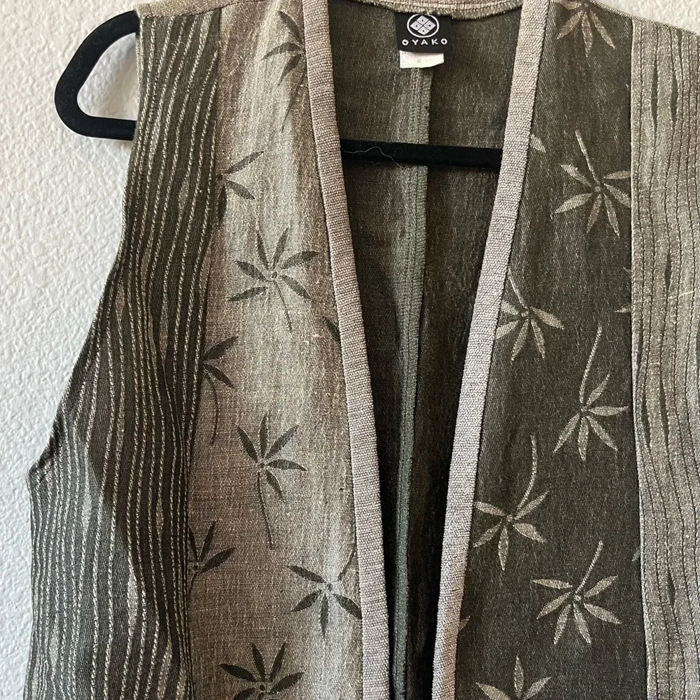 Vintage Oyako Linen Blend Dress and Vest Set - Picture 7 of 12